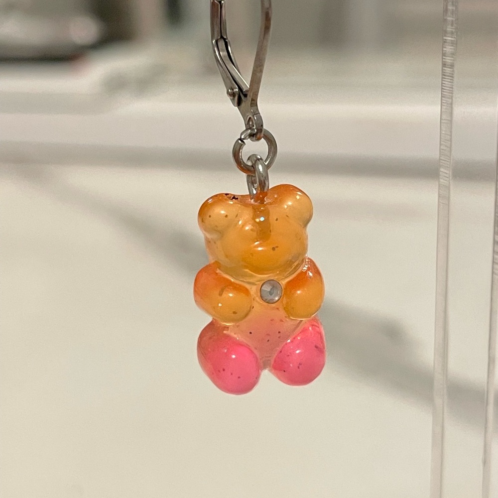 BRAND NEW STAINLESS STEAL GUMMY-BEAR EARRINGS! 4 Pairs in different colors!